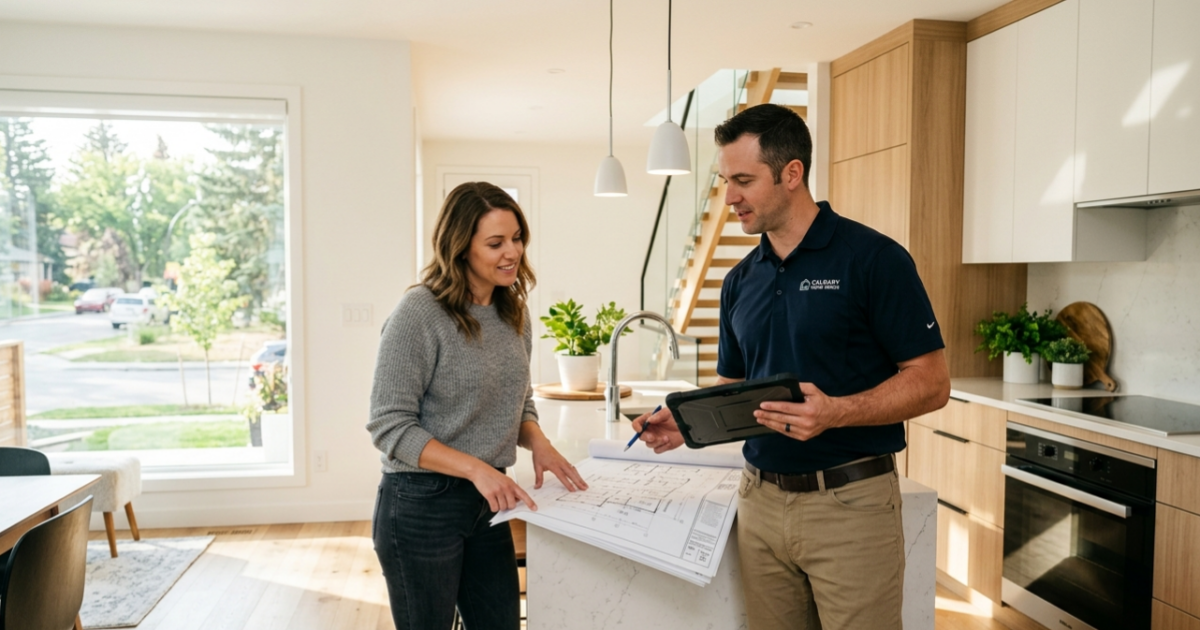 Professional home renovation contractor in Calgary working on kitchen project