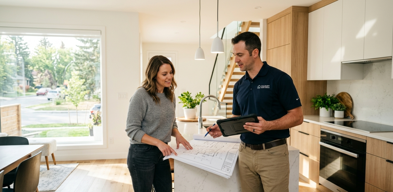 Professional home renovation contractor in Calgary working on kitchen project