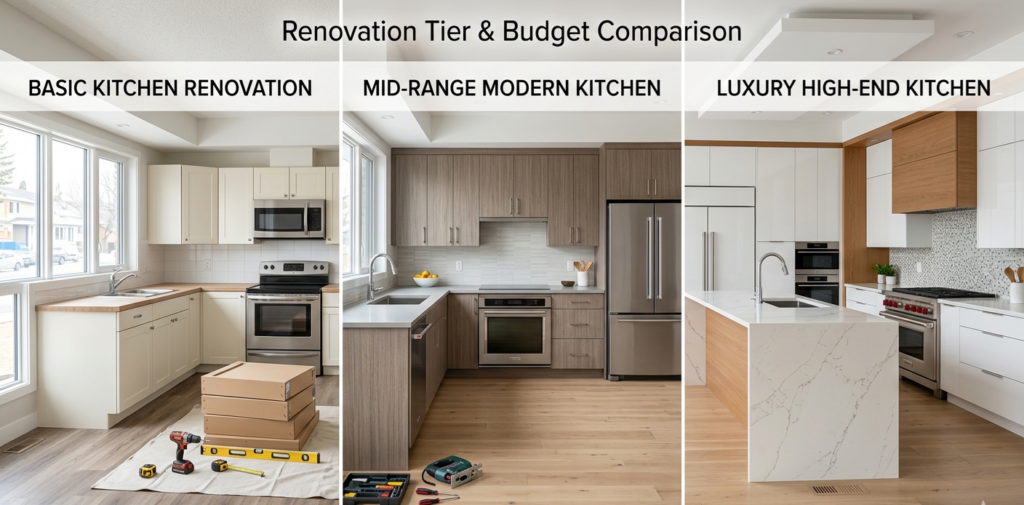 Home renovation cost Calgary modern kitchen example
